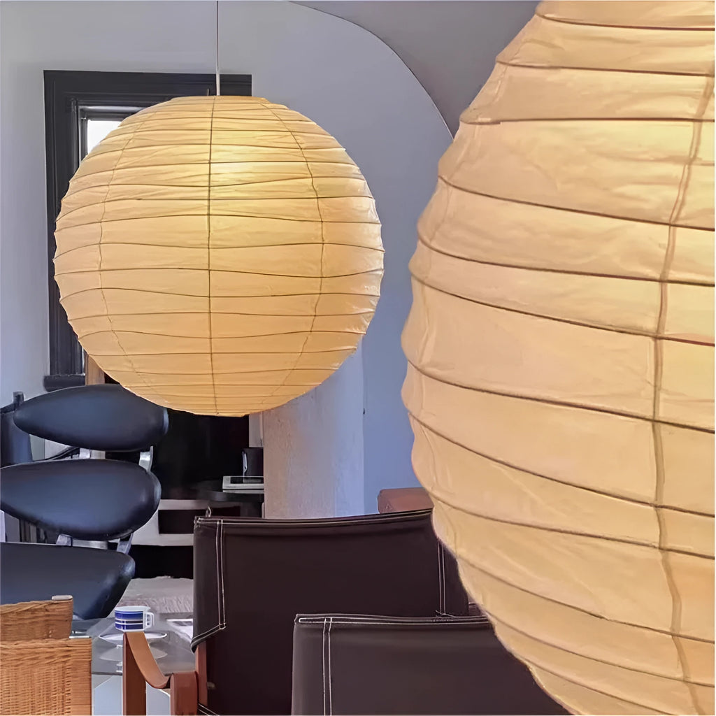 Japanese style white rice paper ball chandelier pendant light for ceiling.