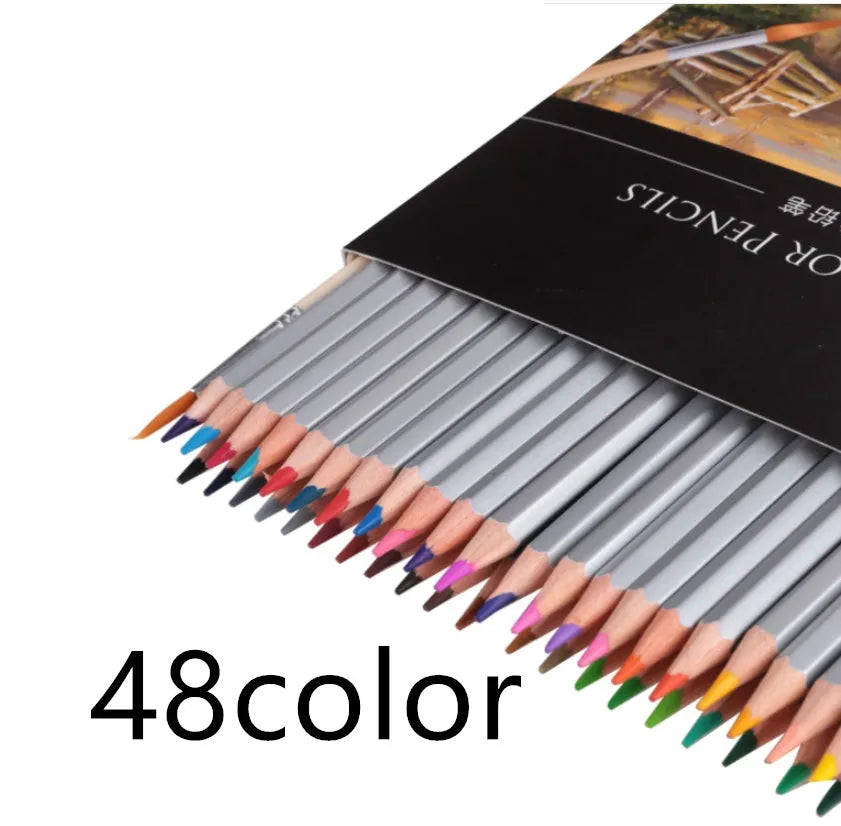 Water soluble coloured pencils in 24, 36, 48 and 72 colour sets with metal shell and carton or iron box