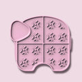 Gray silicone pet slow food pad with suction cups under a pet bowl