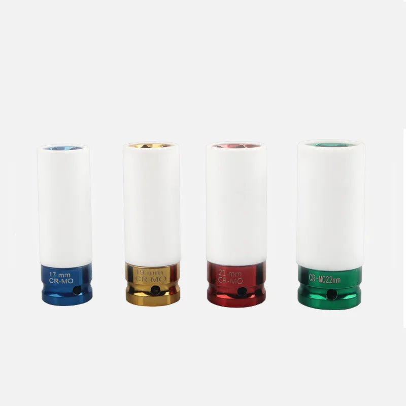 Single 45# steel hexagon socket for pneumatic wrench in size 17mm 19mm 21mm or 22mm OPP packaging