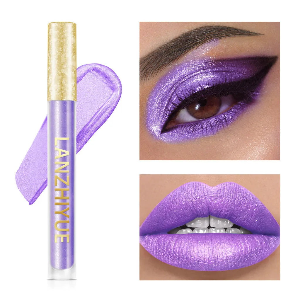 Liquid eye shadow with sequins and pearlescent finish in colourful shades for eye makeup