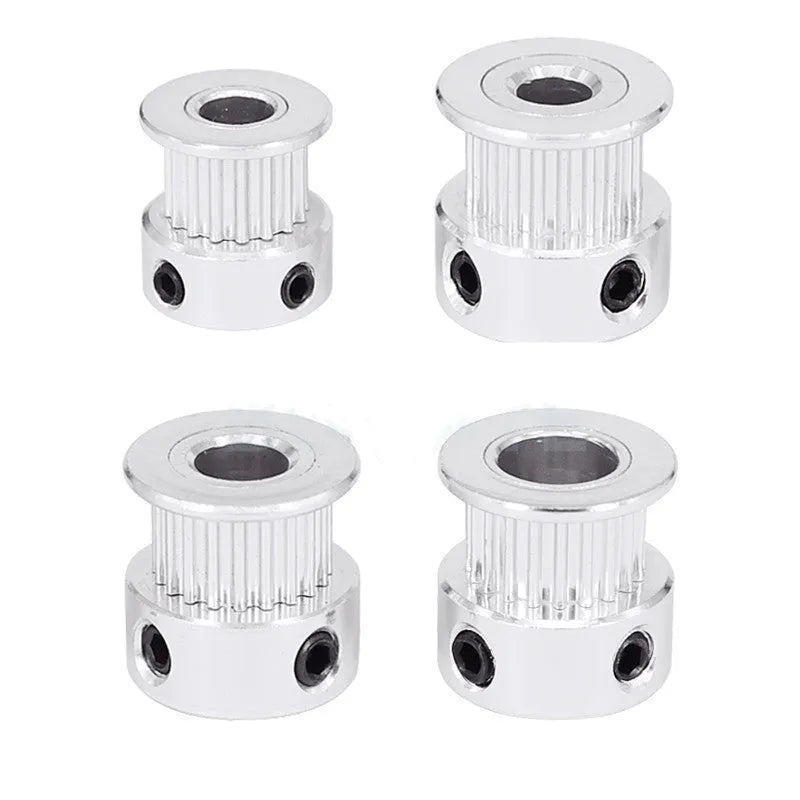 White stainless steel 2GT timing belt wheel extrusion gear for 3D printer accessories with 16 or 20 teeth and 5mm to 8mm inner holes