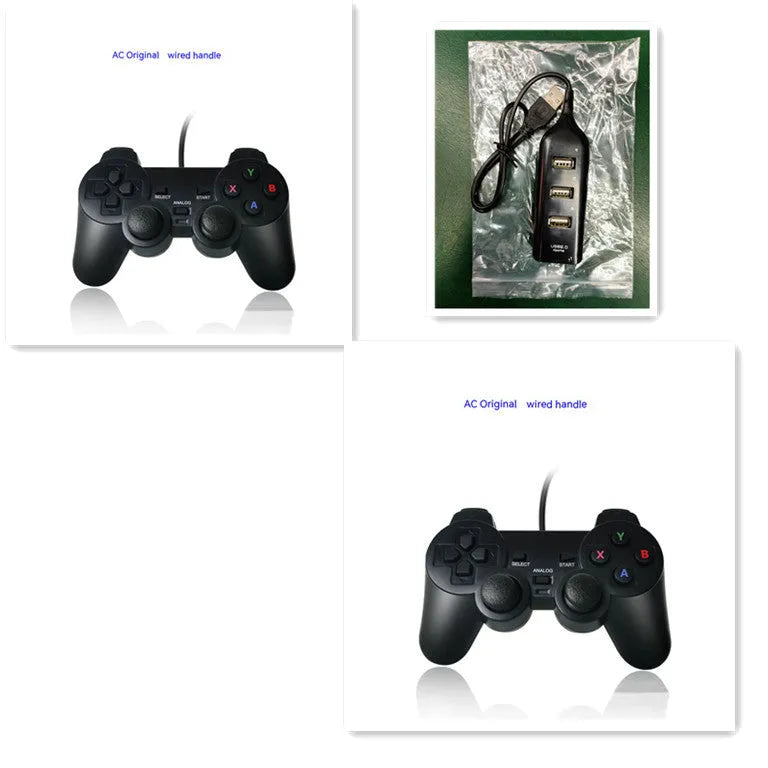 Super ConsoleX wired game controller showing Snes handle and AC original wired handle colour options