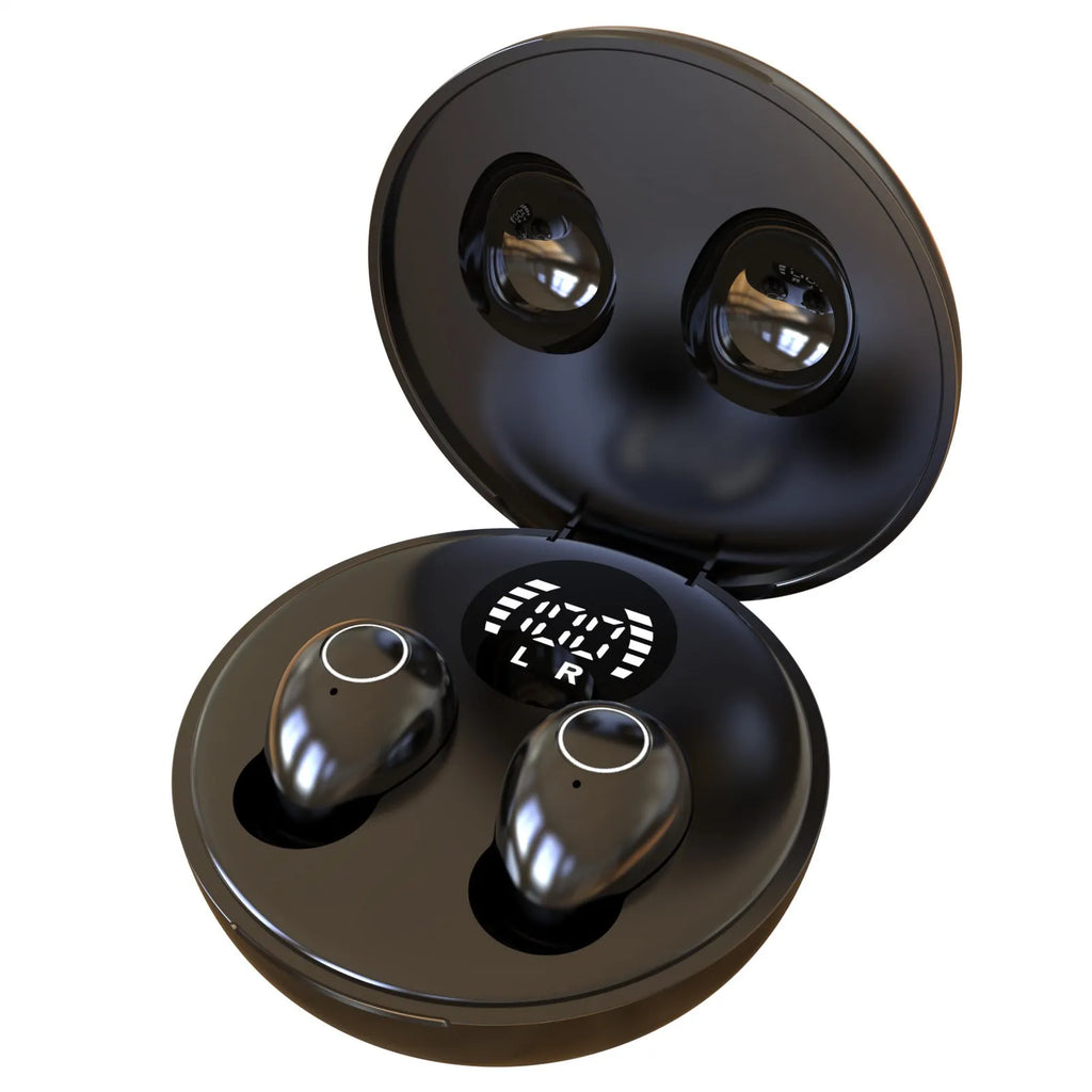 In-ear wireless Bluetooth headset with digital display, PC ABS, 10m range, available in SK31 Black, Purple, Skin Color, White