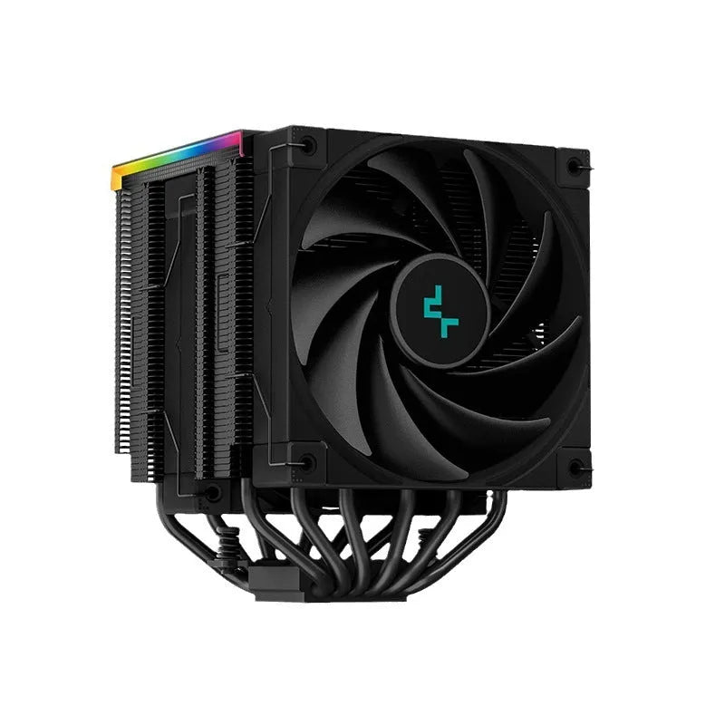 Twin tower CPU air cooler with digital display and copper-aluminium construction