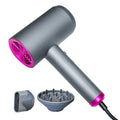 Grey PA nylon hair dryer with hot and cold air, three speed gears, diffuser and air collector, EU or US plug