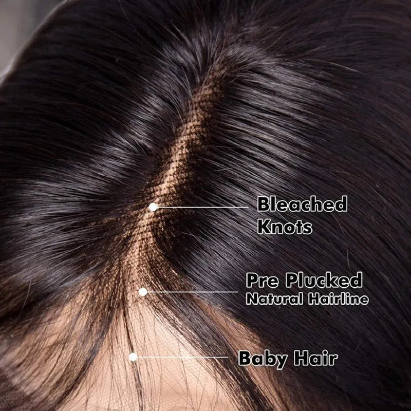 Straight bob lace front human hair wig with 13x4 lace, natural hairline, suitable for any face type