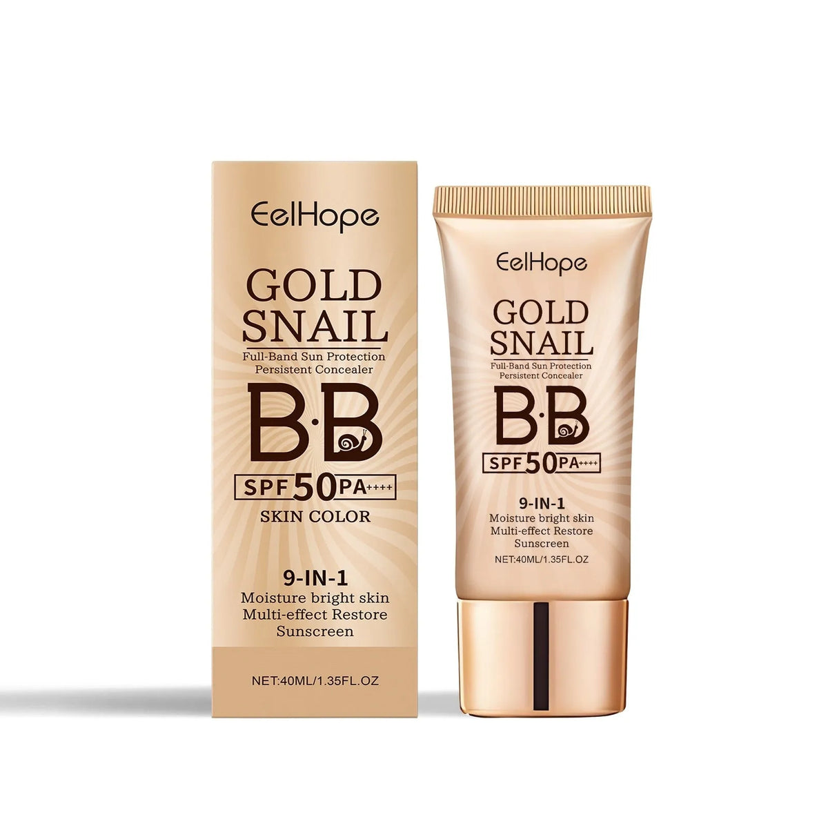 Golden Snail Sunscreen BB Cream 40ml tube in Natural colour and Skin colour options