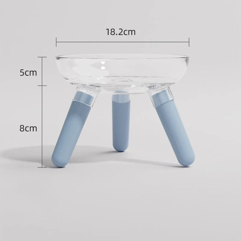 Triangle stable PC pet feeding bowl in transparent with 18.2cm diameter for cats and dogs