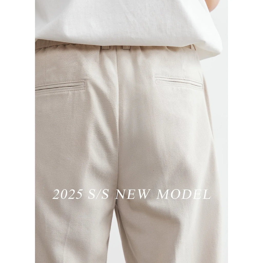 Men's straight drooping casual pants in khaki, black, apricot, loose fit, sizes S to 3XL