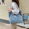 Large simple Oxford cloth women's shoulder bag with three-dimensional pocket in black, pink, or blue