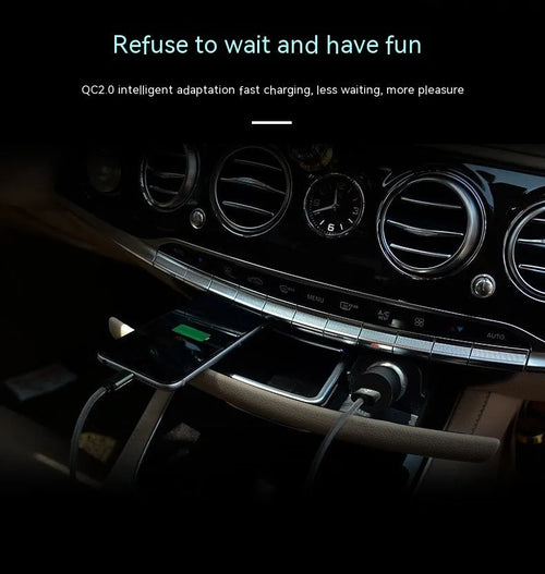 White single port QC2.0 fast car charger with compact rectangular design