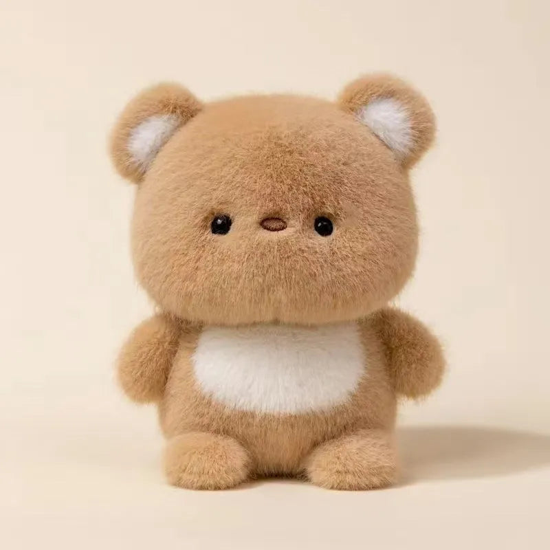 16cm short plush animal toy doll with PP cotton filling, available in bear and elephant colour options, for table decoration