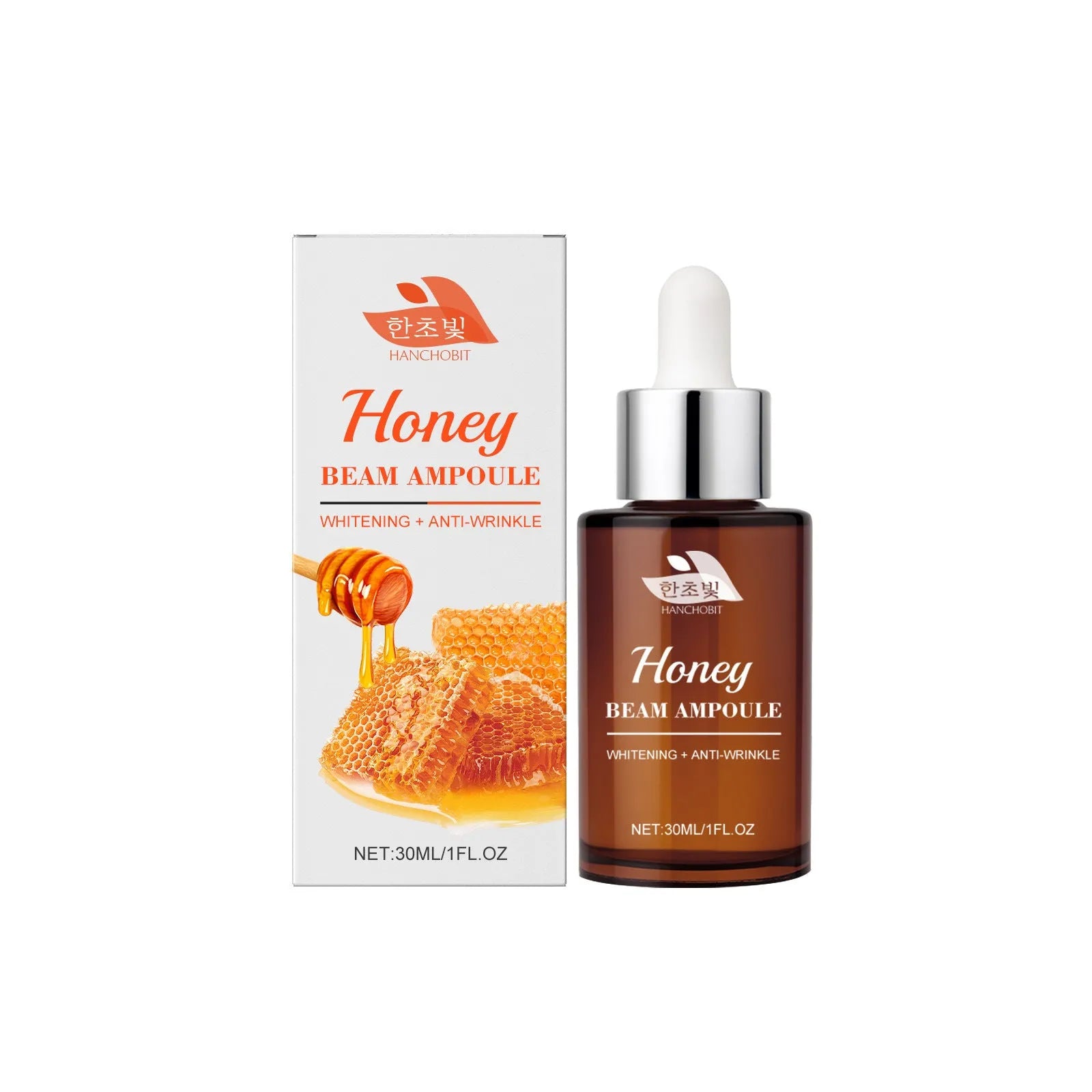30ml bottle of Moisturising Skin Colour Facial Liquid serum with honey and ginseng ingredients.