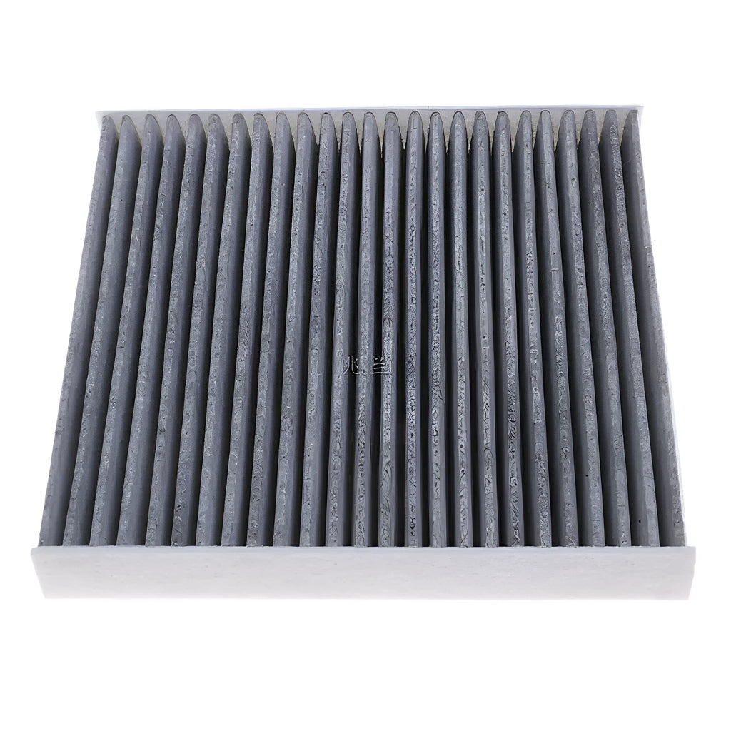 Grey Geely car cabin air filter element measuring 215mm by 210mm