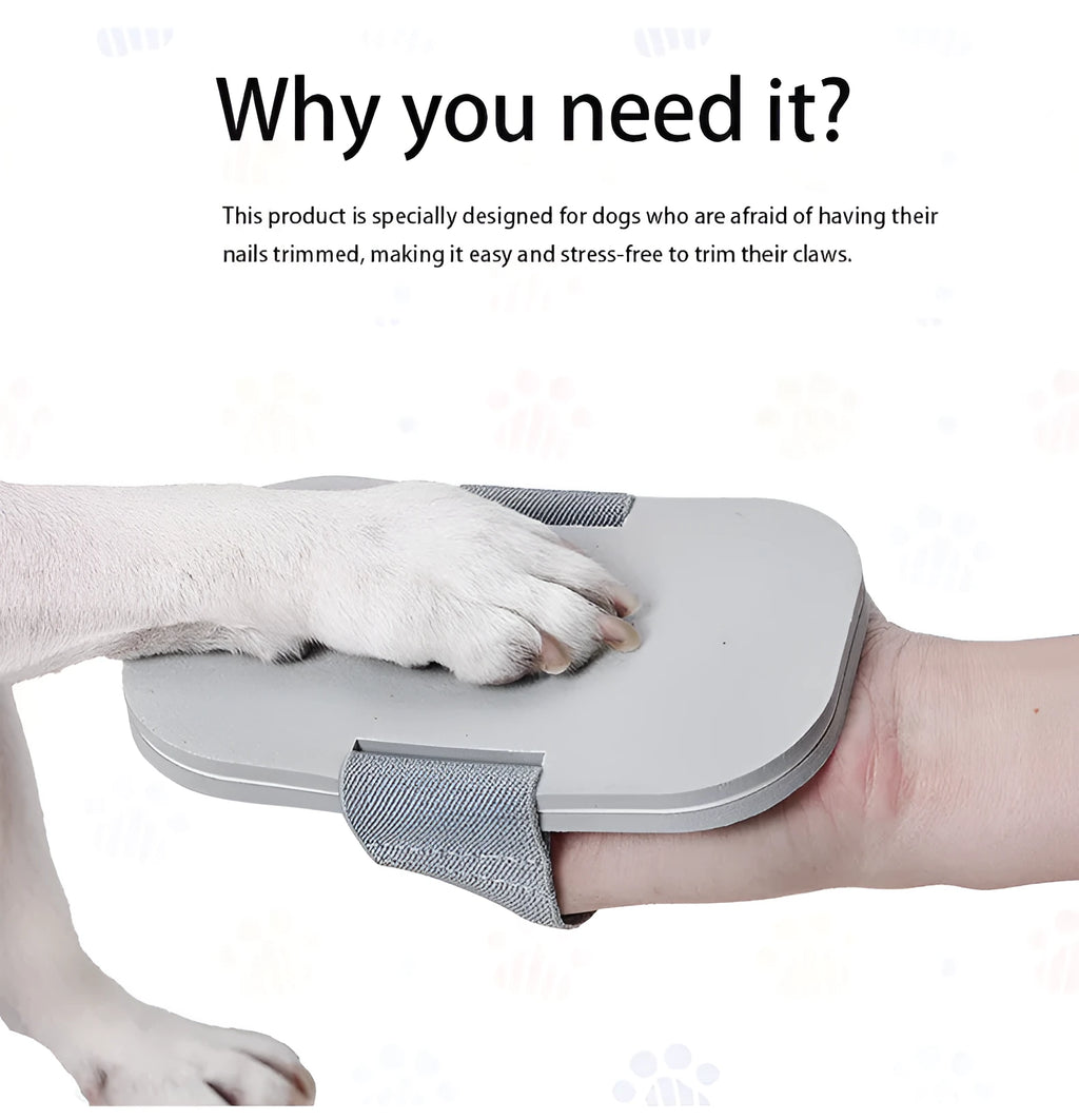 Gray detachable dog nail file with EVA and polyester surface, 16x14x2.5cm compact size, on plain background