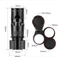 Carbon fibre black adjustable car drink holder with retractable base showing size range.