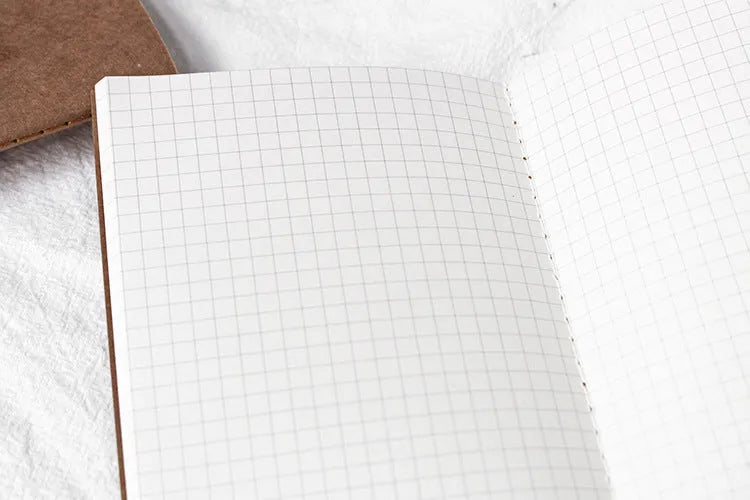 Travel cowhide diary standard refill inner core notebook with saddle stitch binding