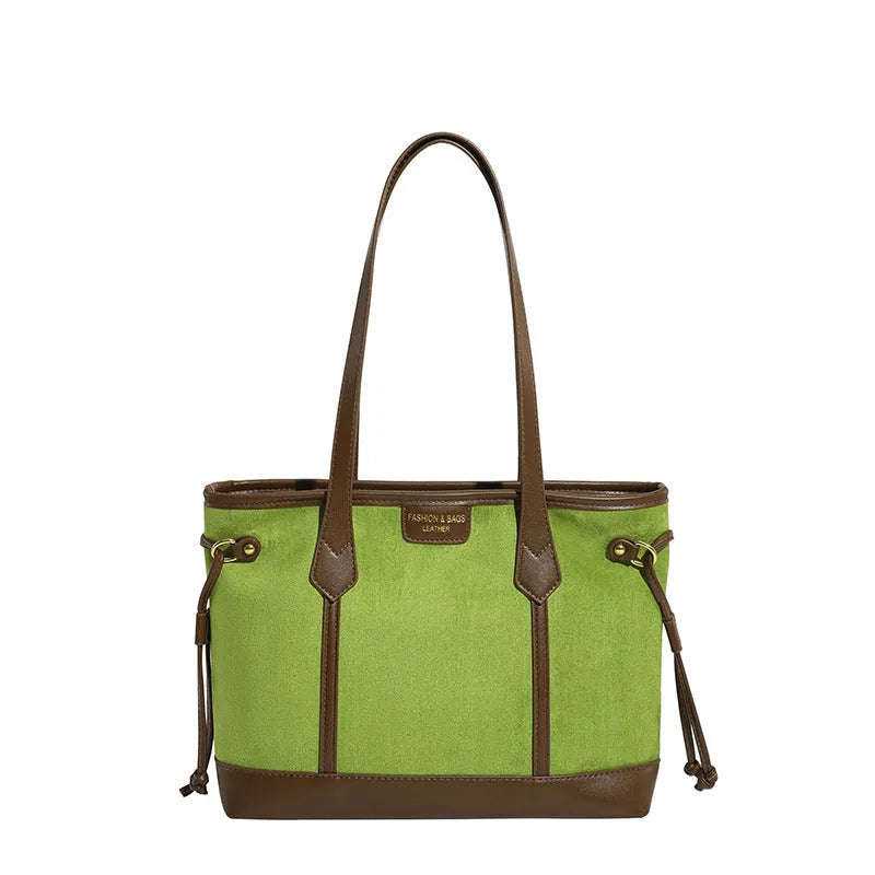 PU shoulder bag in horizontal square shape with double joint straps, slit pocket and sandwich zipper bag