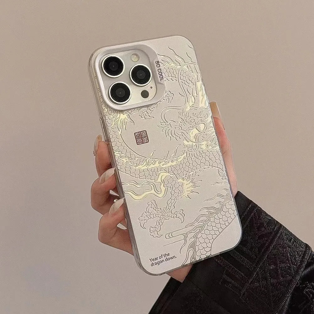 Dragon Year Daji matte PC phone case for iPhone in black colour