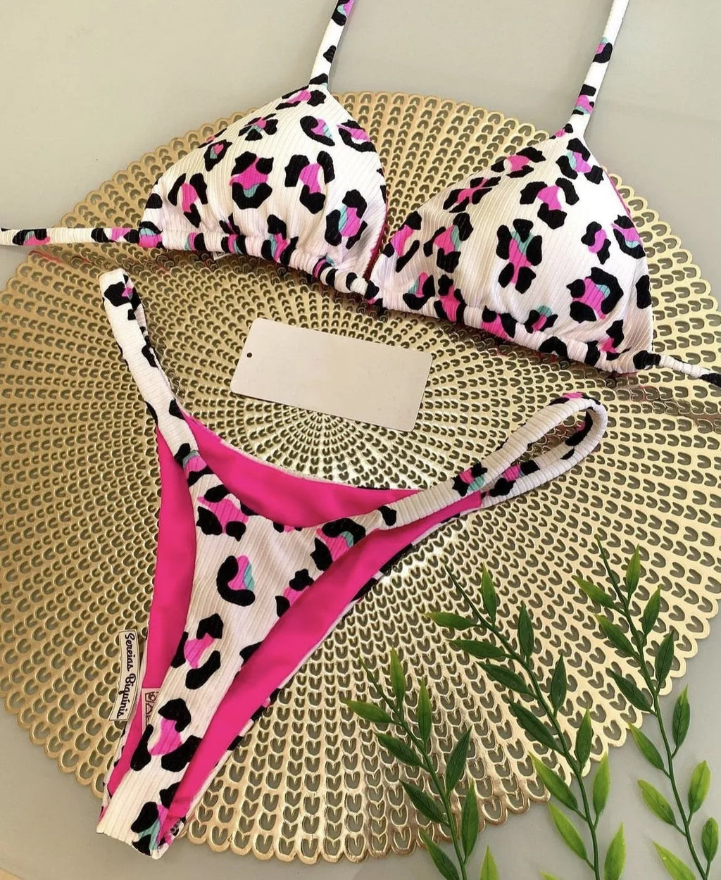 Women's printed bikini swimsuit in a briefs style with quick-dry fabric, shown in colour RT2110.