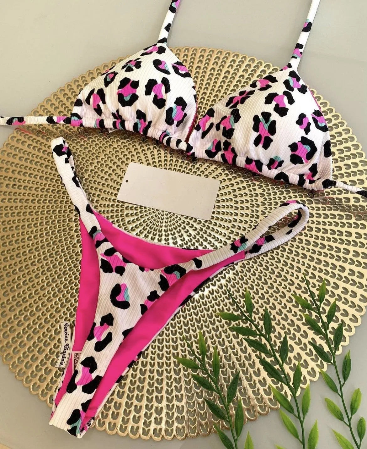Women's printed bikini swimsuit in a briefs style with quick-dry fabric, shown in colour RT2110.