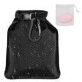 White mesh soap bag with drawstring, measuring 17cm by 13cm, for waterproof bar soap storage.
