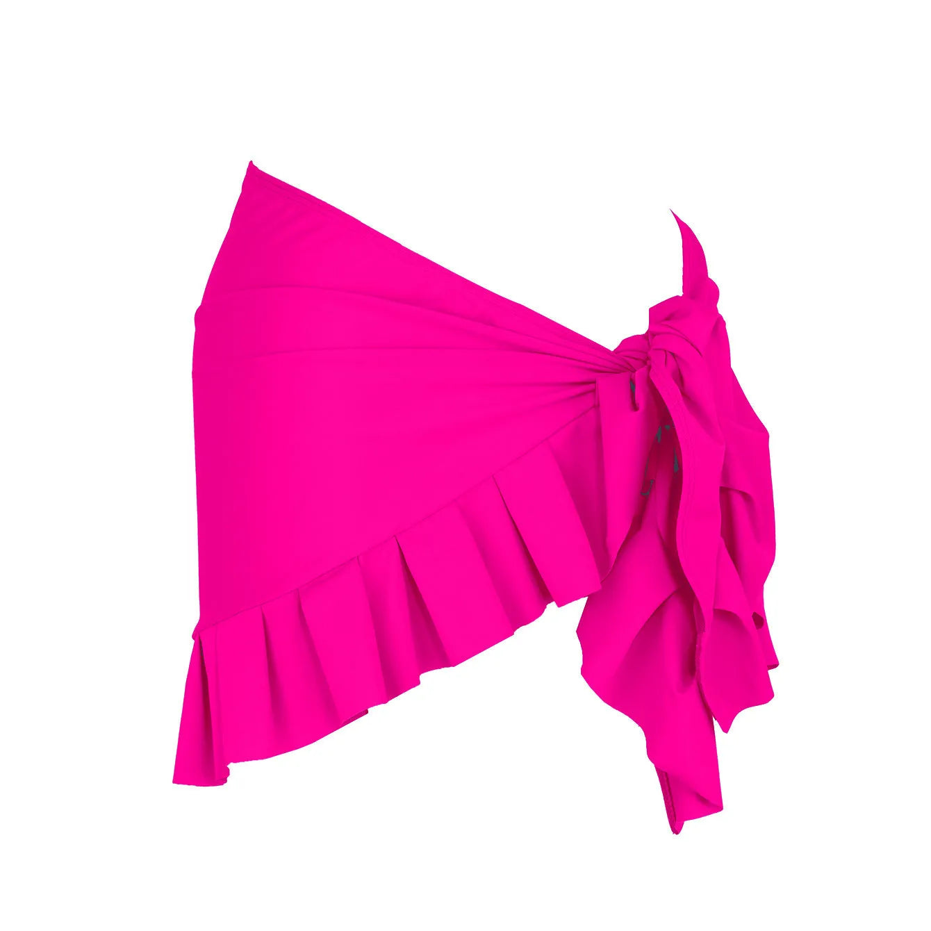 Women's single-shoulder tube top one-piece swimsuit with high waist in solid colour.