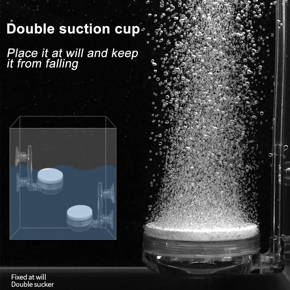 Aquarium air stone Y35/Y60 nano oxygenation refiner with dense fine bubbles, white and transparent, 3.5cm 6cm