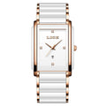 Ceramic stainless steel couple watch antique style quartz 10mm silver black