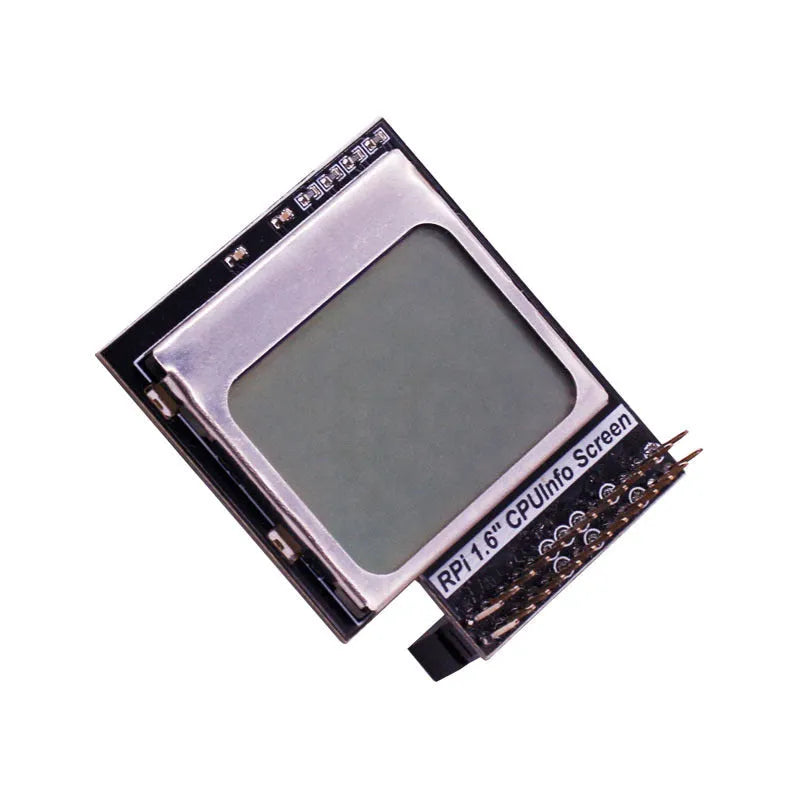 Small 1.6 inch LCD display module for Raspberry Pi with a visible backlight switch on the side.