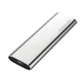 Ultra-thin metal external SSD portable hard drive in red, black, blue, or silver.