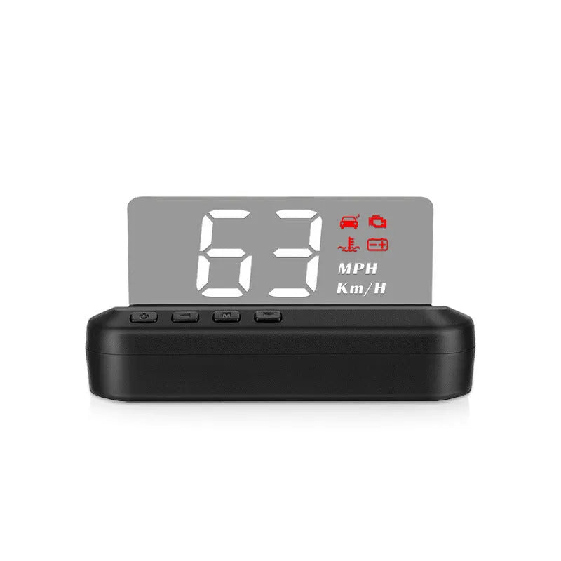 Black car head up display with 2 inch screen for OBD connection