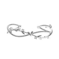 Twisted branch sprout bracelet in white gold finish with detailed copper construction