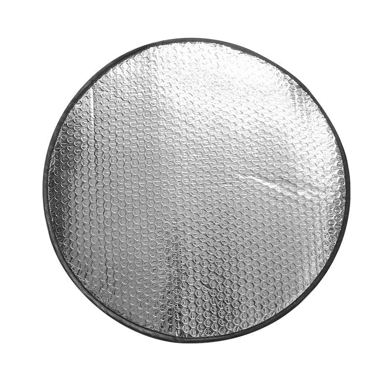 Aluminium foil car steering wheel sunshade cover with brand LOGO pattern, universal fit for general vehicle models