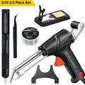 Black soldering gun set with LED light function in H5 configuration for electronics repair