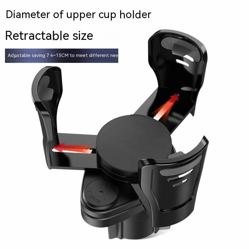 Car cup holder modification with carbon fibre pattern in matte black for centre console installation