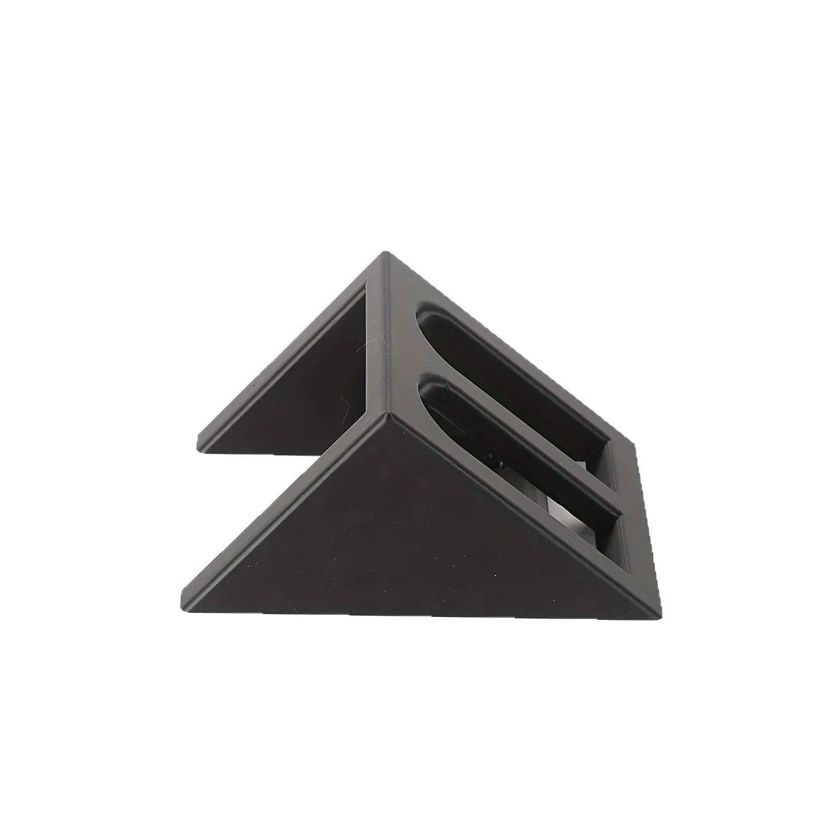 Black punk-style plastic pistol display stand for model guns