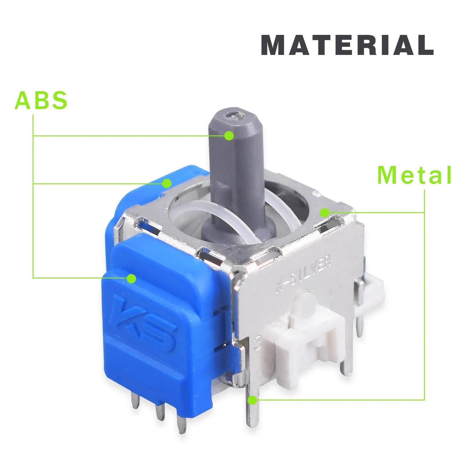 Hall effect magnetic joystick replacement module for PS5, PS4, Switch and XBOX game controllers.