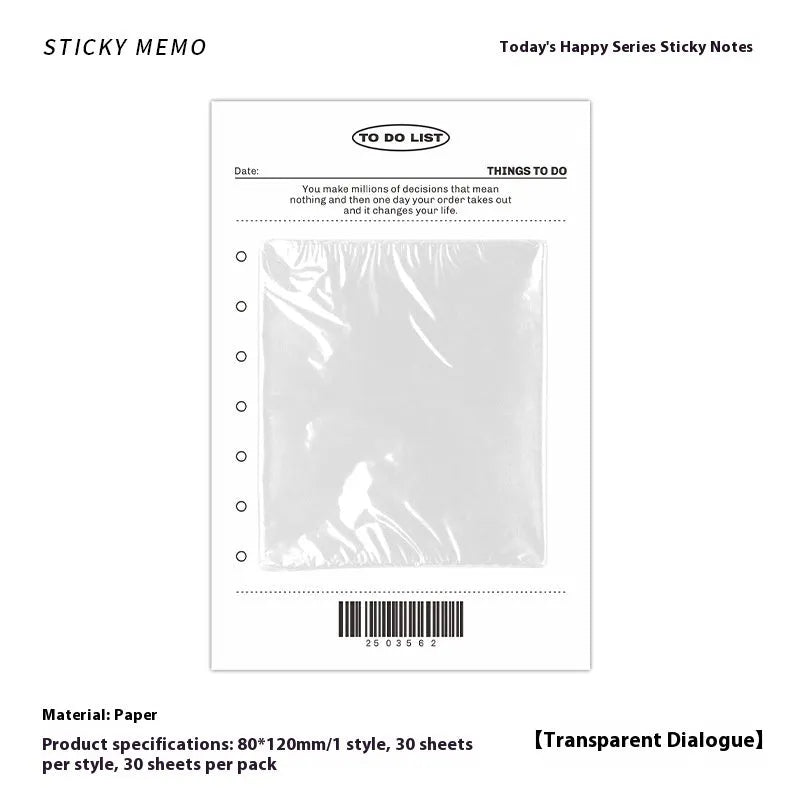 Today's Happy Series adhesive-free message notepad in one of four colour options.