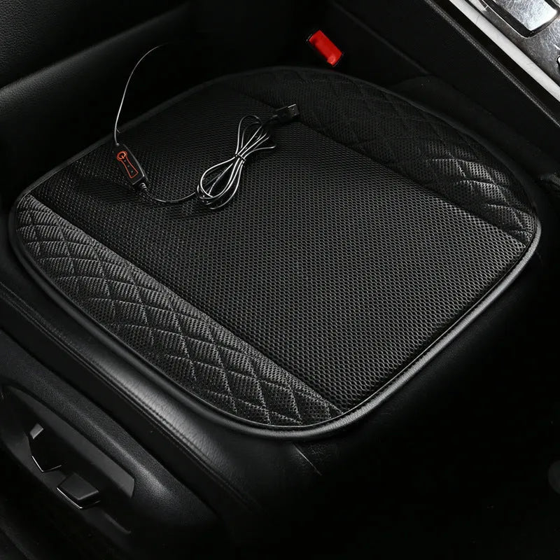 USB-powered ventilated car seat cushion in multiple colours with integrated cooling fans