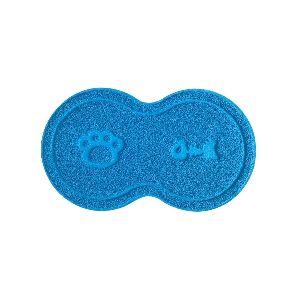 Plastic cat litter pad in rose red colour, size 45.5x25.5cm, placed under a cat litter tray