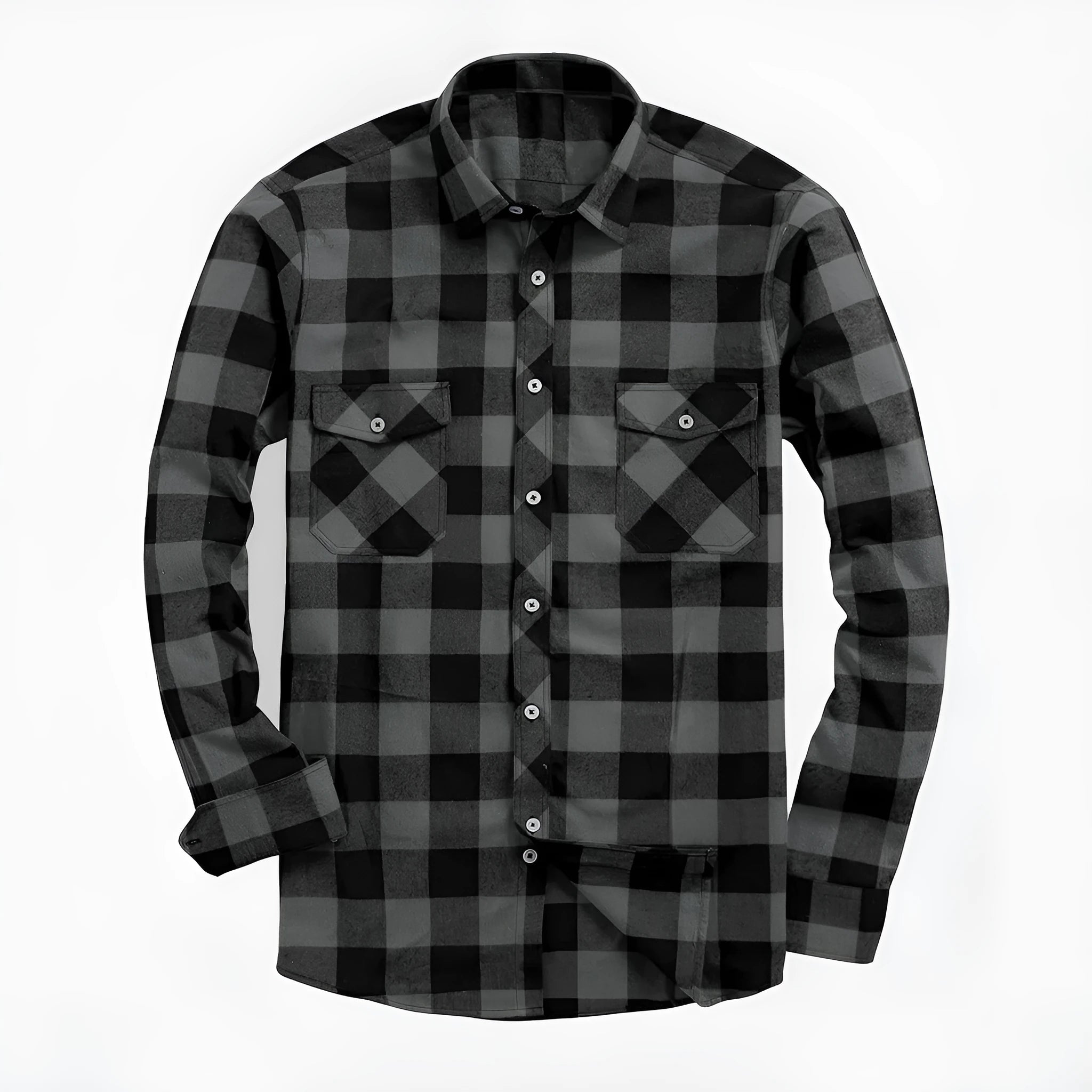Flannel Plaid Shirt for Men All Seasons Versatile Loose Fit Long Sleeve Cardigan Style in Multiple Colours Black Blue White Red Orange Purple Yellow Green and Sizes S M L XL XXL XXXL