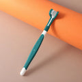 Six coloured pet toothbrushes with plastic handles and nylon bristles for dog and cat dental care