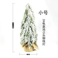 24-inch green artificial Christmas tree with integrated lights and PE snow sprayer decoration
