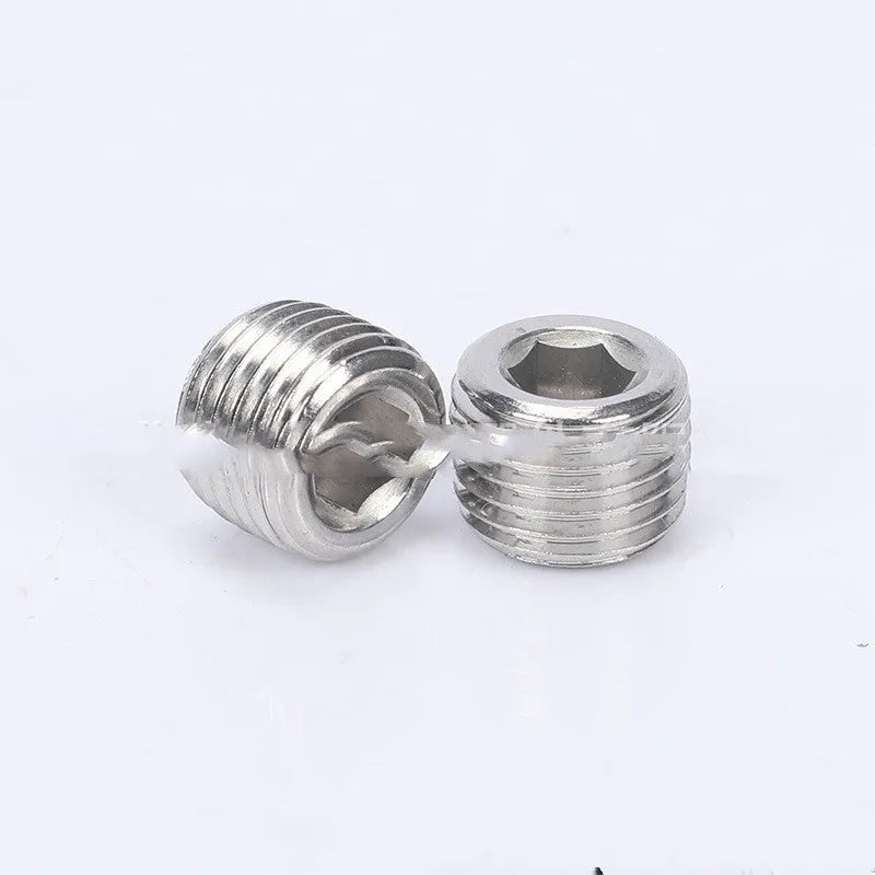 Stainless steel hexagon pipe plug with 3/8 BSP thread for industrial bulkhead installations