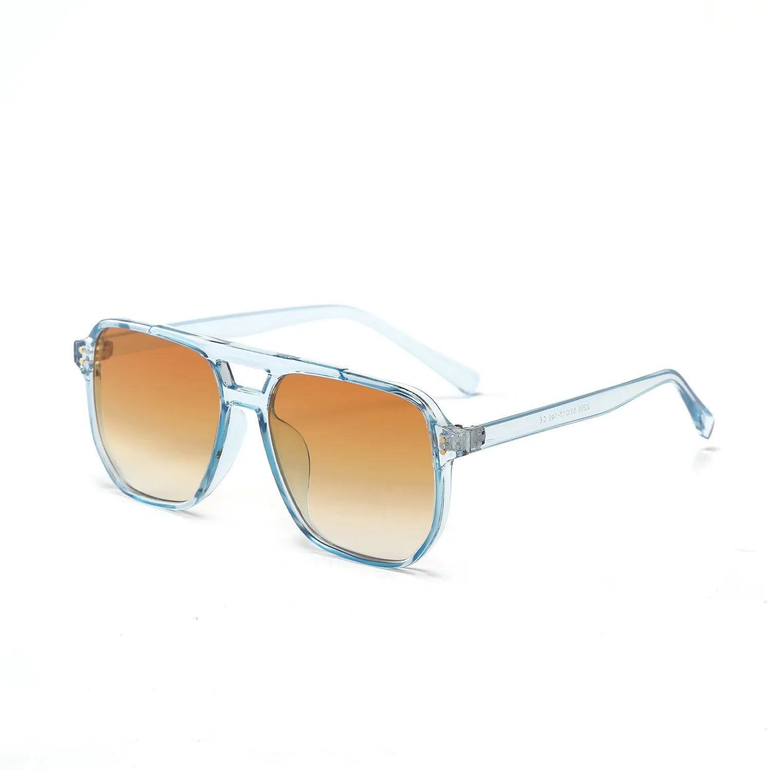 Square double beam sunglasses for women in bright black all grey colour with UV400 lenses.