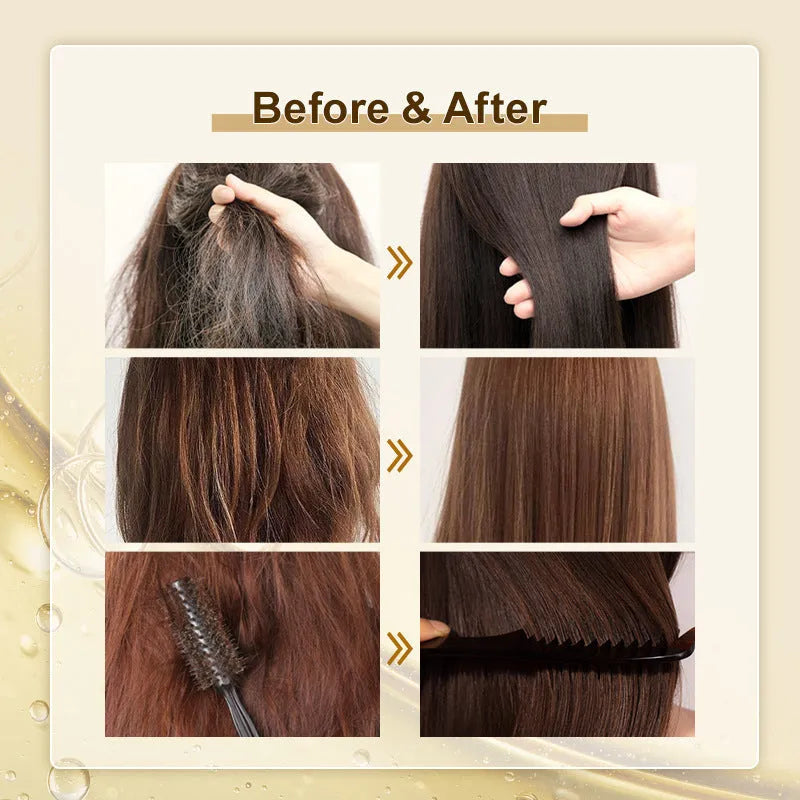 50ml yellow essential hair oil bottle for curly hair and chemical damage repair