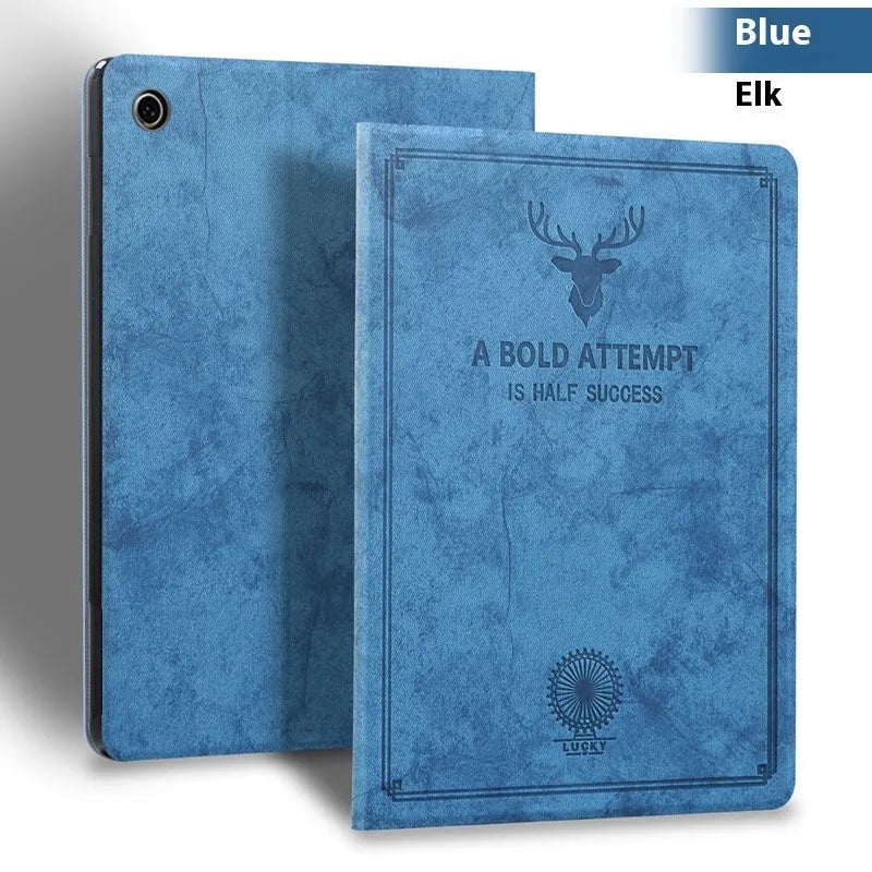 TPU leather iPad protective case with Deer design in clamshell style