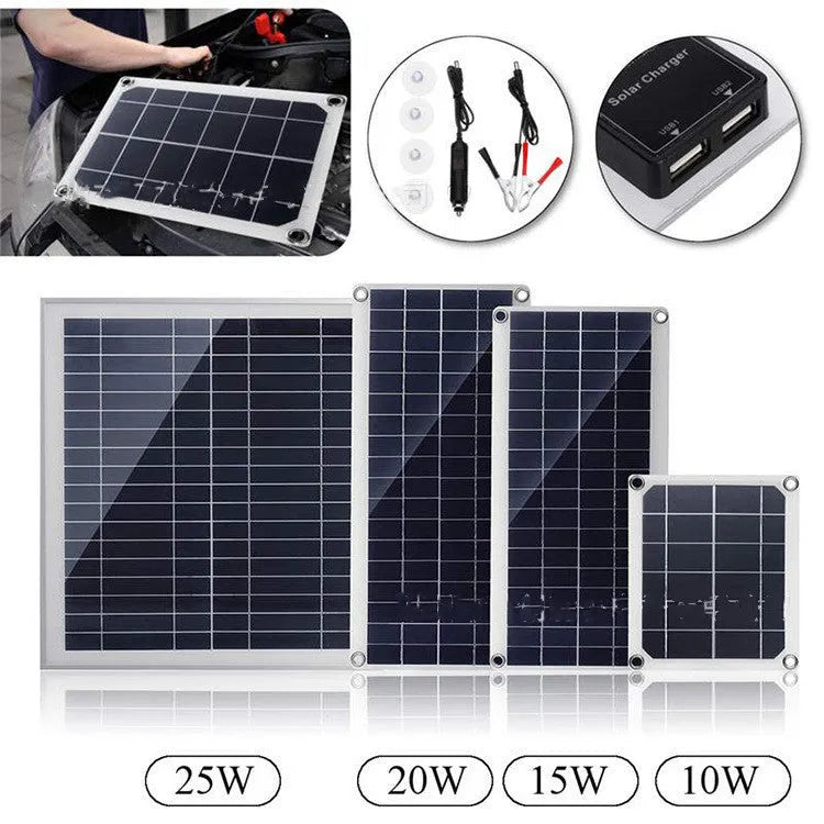 Polycrystalline silicon solar panel with dual USB ports for outdoor device charging